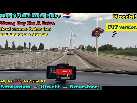 Amsterdam  to Amersfoort 🇳🇱 _ via Utrecht, A9, A2, A12, A27 & A1. The Netherlands Drive