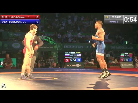 Round 2 FS - 74 kg: Jordan BURROUGHS (USA) df. Iakubali SHIKHDZHAMALOV (RUS) by TF, 12-0