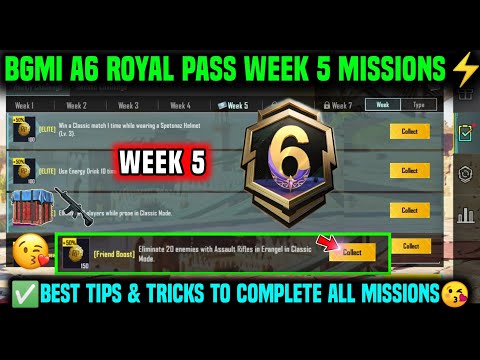 A6 WEEK 5 MISSION | BGMI WEEK 5 MISSIONS EXPLAINED | A6 ROYAL PASS WEEK 5 MISSION | C6S16 WEEK 5