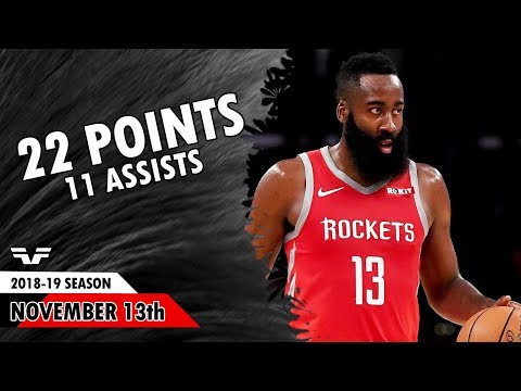 James Harden - 2018.11.13 - Rockets vs Nuggets - 22 Pts, 11 Asts