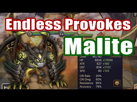 【Summoners War | Curry's RTA】The Power Malite, insane endless provokes!