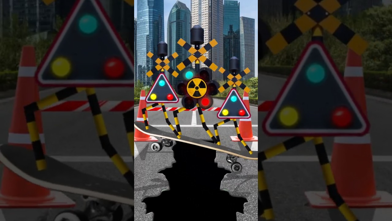 華麗に飛び越える踏切