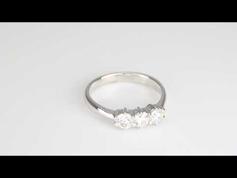 18ct White Gold 3 Stone Diamond Ring - NY15