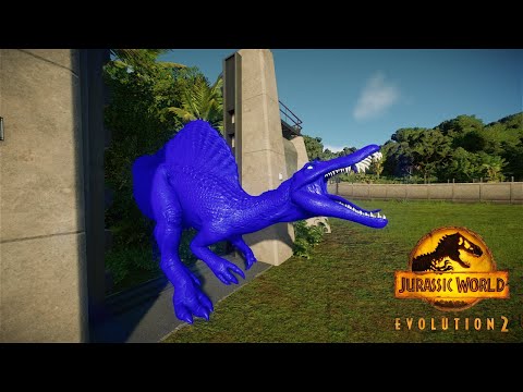 Color Pack Spinosaurus vs T-Rex vs I-Rex Big Dinosaurs Fight Jurassic World Evolution 2