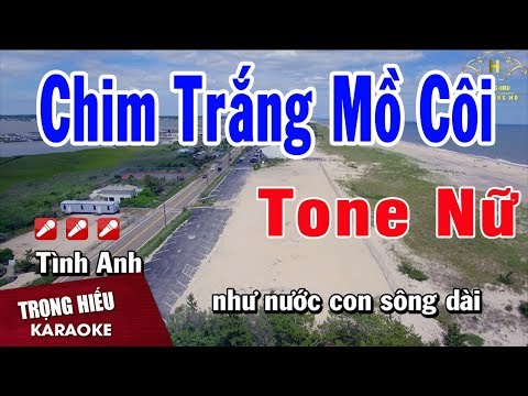 Karaoke Chim Trắng Mồ Côi Tone Nữ Nhạc Sống | Trọng Hiếu