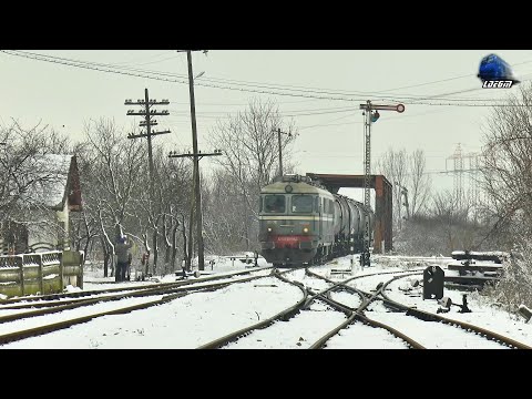 Fluieroasa 60-0765-7 Whistle Loko & Marfar CFR MARFĂ Freight Train in Zăpadă/Snow in Marghita