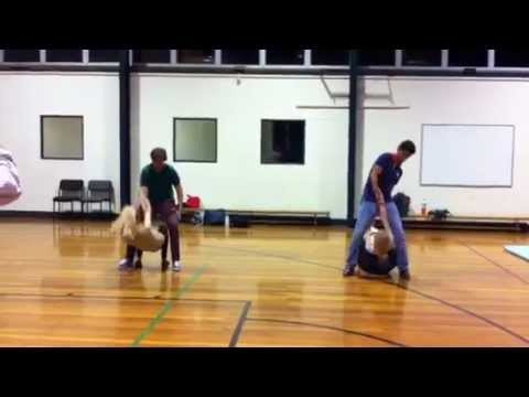 Swing dance slide through legs