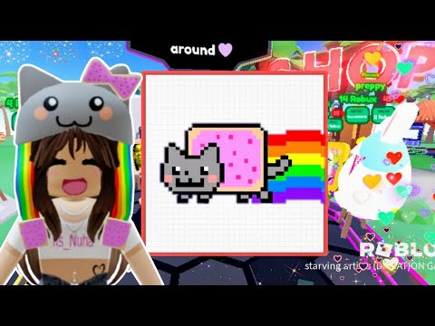 How to Draw Nyan Cat 🐱🌈 Cat on Starving Artist *Pixel Art Tutorial*