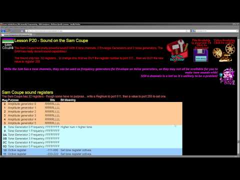 Learn Z80 Assembly Programming  P20 - Sound on the Sam Coupe