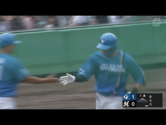 【ファーム】いきなりの先制アーチ!! ファイターズ・木村文紀 右中間への先頭打者ホームラン!!  2023年9月9日 千葉ロッテマリーンズ 対 北海道日本ハムファイターズ