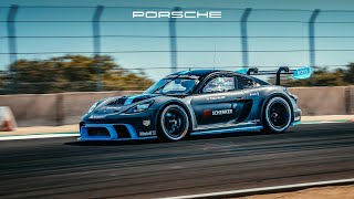 Porsche The GT4 e-Performance takes on Laguna Seca Raceway