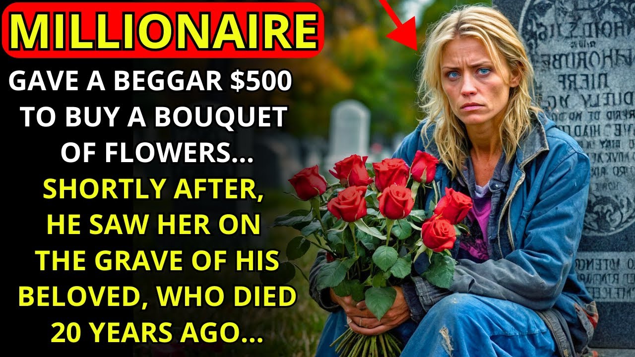 A MILLIONAIRE GAVE $500 TO A HOMELESS WOMAN TO BUY A BOUQUET OF FLOWERS... AND THEN HE SAW HER...