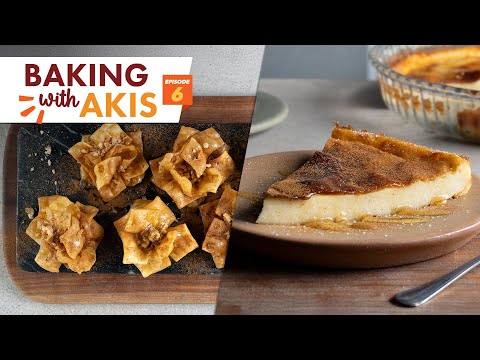 Greek Milk Pie - Galatopita & Greek Rose-Shaped Pastry with Honey | Baking With Akis | Episode 6