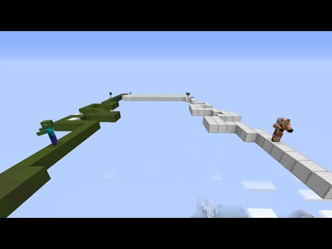 Who is Faster? Zombie VS Zombified Piglin (Minecraft)
