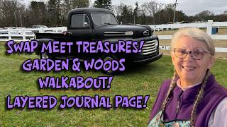 Brooklyn SWAP MEET: TREASURES! Garden WALKABOUT! LAYERED Journal Page for Thistle the Gnome!
