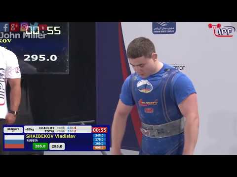 Vladislav Shaibekov - 2nd Place 925kg Total - 83kg Class 2019 IPF World Open