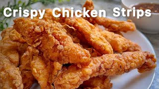 Crispy Chicken Strips |  Easy Chicken Fingers