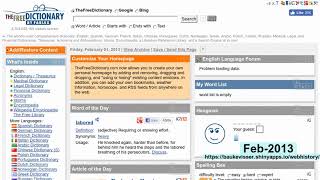 webhistory of thefreedictionary.com