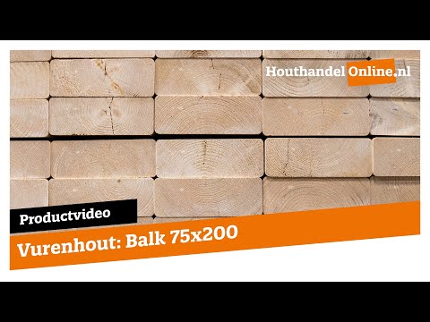 Balk Vuren 75x200mm (70x195mm netto) geschaafd  video