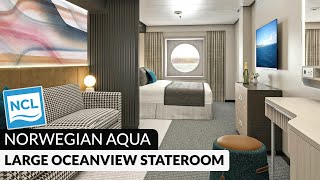 Norwegian Aqua | Large Oceanview with Picture Window Stateroom Tour & Review | 4K