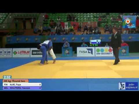 Judo 2013 European Championship Juniors Sarajevo: Njie (FIN) - Wouters (BEL) [-66kg]