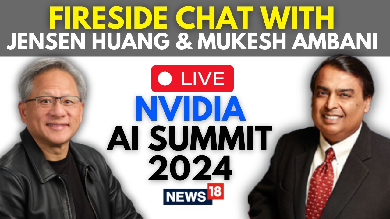 NVIDIA AI Summit 2024 LIVE | Fireside Chat With Jensen Huang And Mukesh Ambani LIVE | N18G
