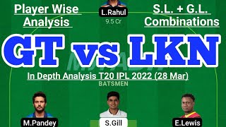 GT vs LKN Fantasy Team Prediction | GT vs LKN IPL T20 28 Mar | GT vs LKN Today Match Prediction