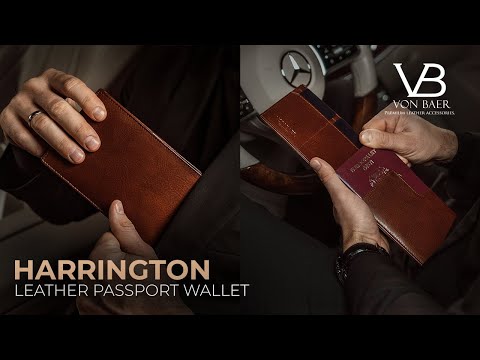 Harrington - Full Grain Leather Passport Wallet / Holder by Von Baer Overview