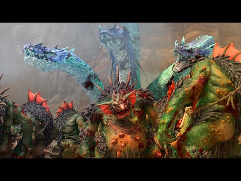 GREENSKINS and TOMB KINGS vs DARK ELVES and HIGH ELVES - Massive Warhammer TotalWar Battle