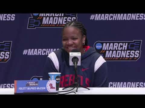 Coach Yolett McPhee-McCuin, Angel Baker, Myah Taylor: NCAA First Round