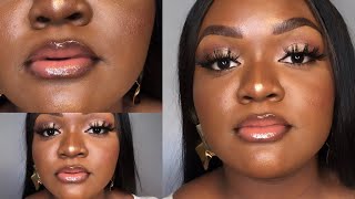 QUICK GLOSSY NUDE LIP COMBO FOR WOC/DARKSKIN | OMBRÉ LIPS TUTORIAL