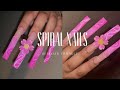 HOW TO TEXTURED SPIRAL PINK NAIL DESIGN WATCH ME WORK