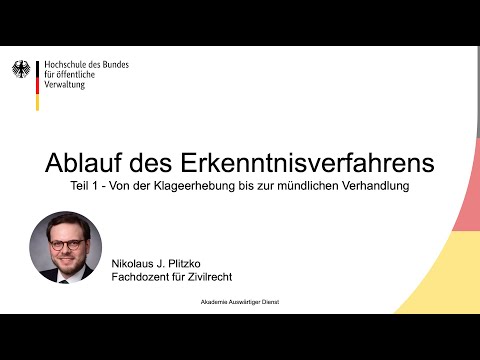 Ablauf des Erkenntnisverfahrens (ZPO) - Teil 1
