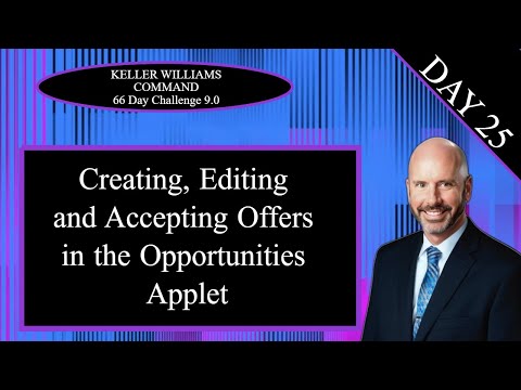 KW Command 66 Day Challenge 9.0 Day 25 - Creating, Editing and Accepting Offers in Opportunities