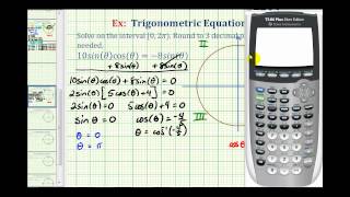 Solve a Factorable Trig Equation with Exact and Rounded Radian Solutions