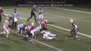 preview picture of video 'Hermiston Bulldogs at Sherwood Bowmen Football 2011 Playoffs'