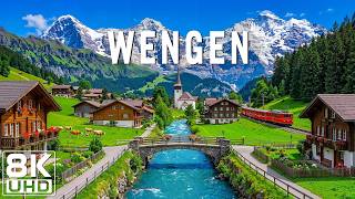 Wengen, Switzerland 8K UHD 🇨🇭 | Jungfrau Region & Switzerland's Most Beautiful Alpine Village 🏔️✨