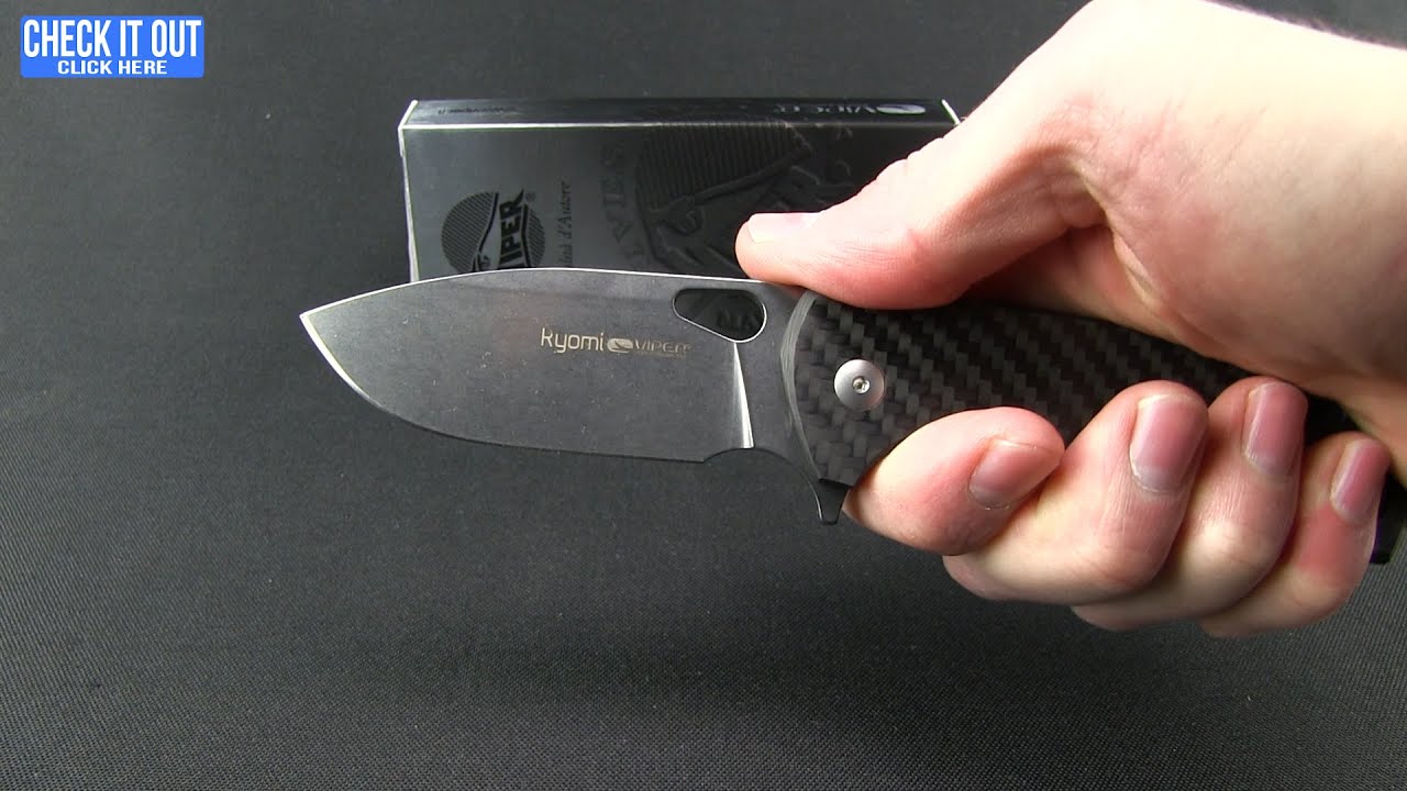 Viper Knives Vox Kyomi Flipper Knife Carbon Fiber (3.1" Stonewash) V5934FC