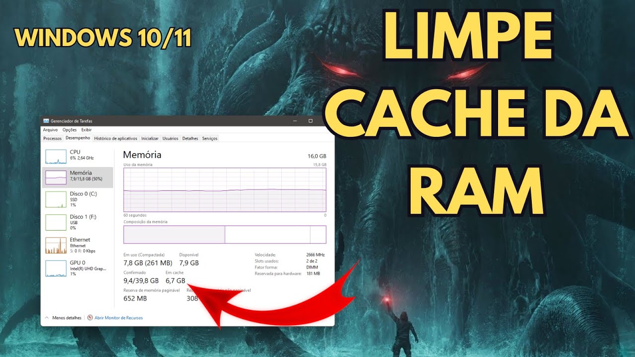 Limpar Cache Memoria Ram Windows 10/11 - PC mais rápido!