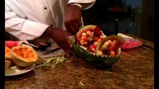Ice Sculpture and Fruit Carvings