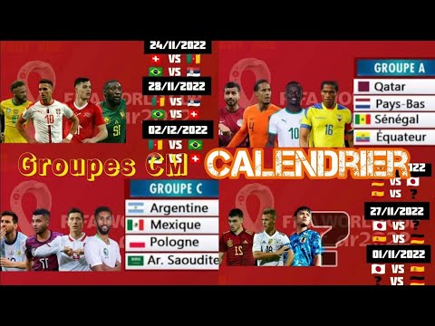 Coupe du monde 2022 Calendrier et groupes