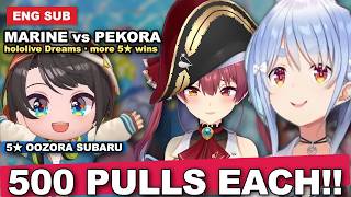 Gacha Battle: Marine vs Pekora, 500 Pulls for 5★! 【Hololive/Houshou Marine, Usada Pekora/ENG Sub】