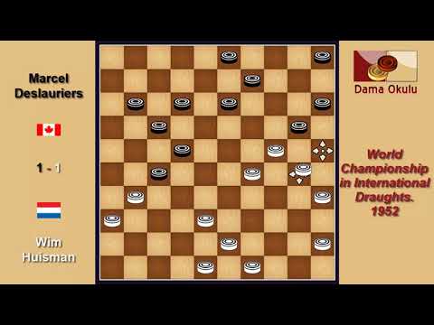 Wim Huisman (NLD) - Marcel Deslauriers (CAN). Draughts World Championship. 1952.
