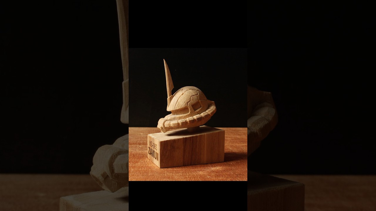 木彫りザクⅡ彫ってみた #木彫り #ガンダム #ザク #アニメ