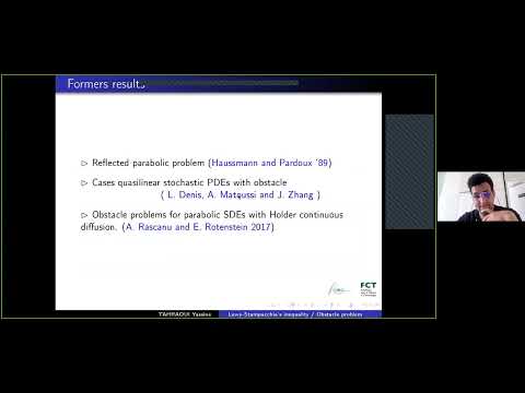 Yassine TAHRAOUI : Obstacle problems and Lewy-Stampacchia's inequalities (Part 2).