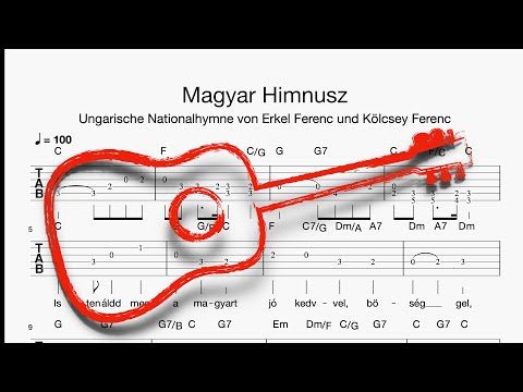 Gitarre: Magyar Himnusz (Tabulatur, Melodie, Akkorde, Text)