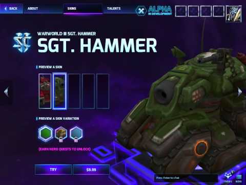 Heroes Of The Storm SGT.Hammer Skins and Re-Colors