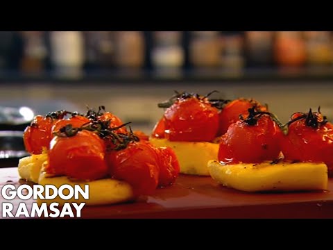 Gordon Ramsay's Grilled Polenta with Tomatoes and Goat's Curd