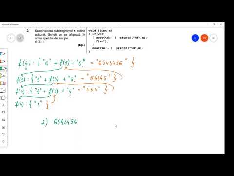 C++  Funcții recursive - Bac 2014