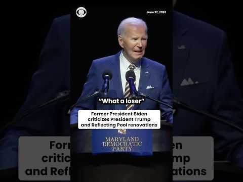 Biden slams Trumps for Reflecting Pool renovations #shorts